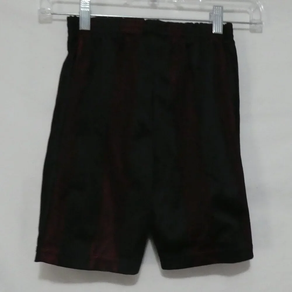 CHAMPIONSHIP GOLD | size 7 | Black and Burgundy Striped Basketball Shorts - Picture 2 of 14